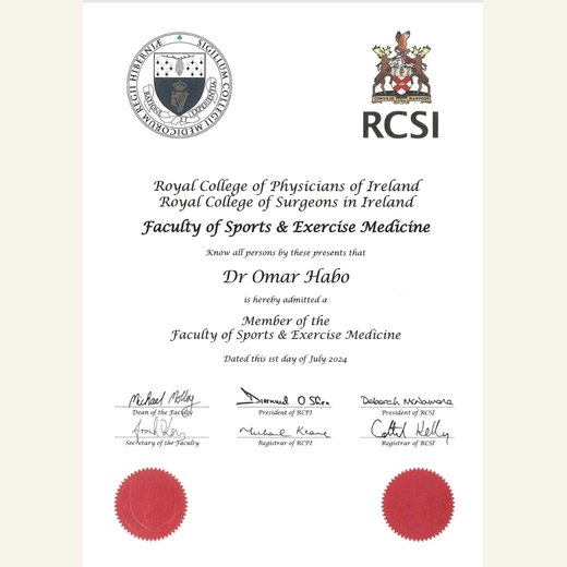 RCPI/RCSI Faculty of Sports & Exercise Medicine — Member, 1 July 2024
