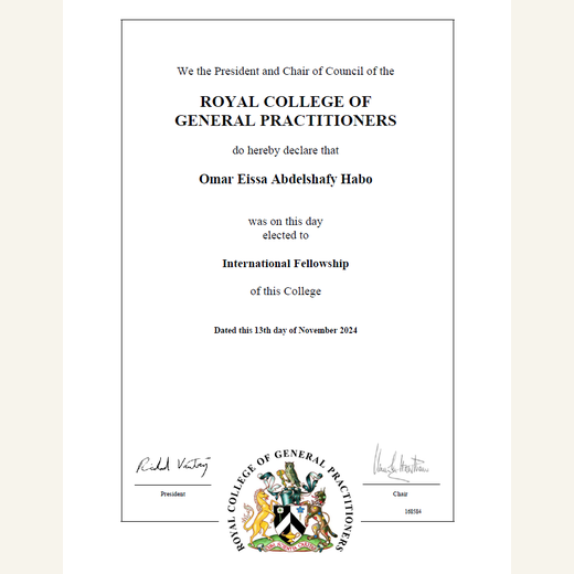 RCGP International — International Fellowship, 13 November 2024