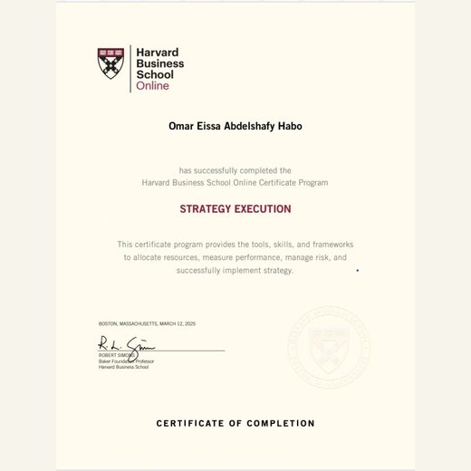 Harvard Business School Online — Certificate of Completion — Strategy Execution, 12 March 2025